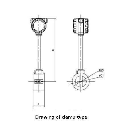 Clamp Type Dn25 Pulse Output Ex-Proof Vortex Flow Meter for Measuring Liquid Gas Steam