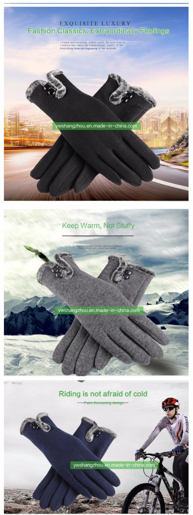 Hot Sale Fashion Ladies Warm Cotton Gloves Average Size Autumn&Winter