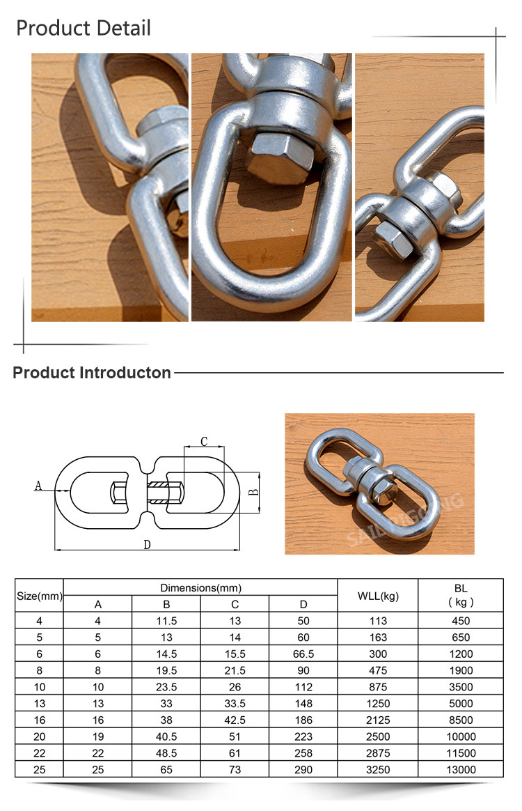 Polished Stainless Steel Chain Swivel G402