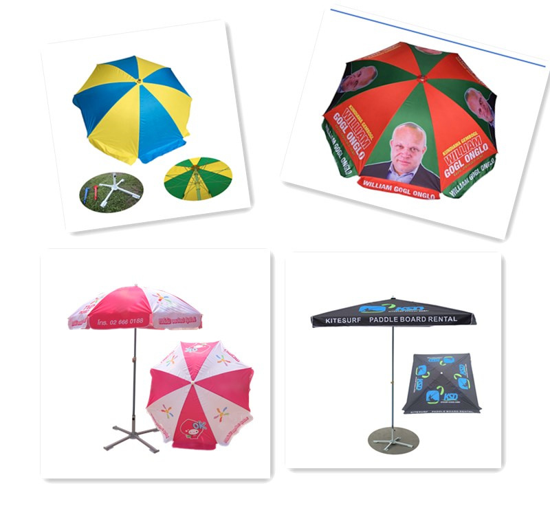 Custom Printed Anti-UV Outdoor 36/ 48/52/60 Inch 8 Ribs Sun Beach Umbrella