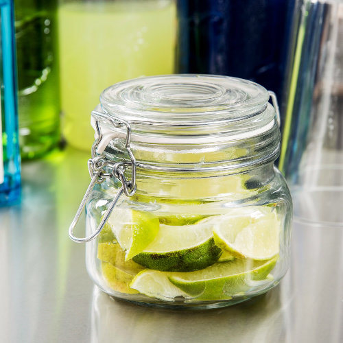 Food Storage Glass Jar with Gasket and Metal Clip