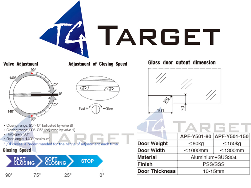 Glass Hardware Patch Fittings Hydraulic Floor Hinge Apf-Y501