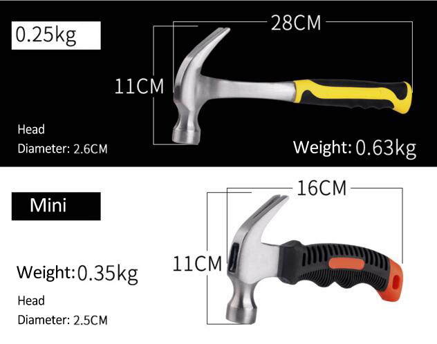 Hand Tools Claw Hammer with Steel Handle