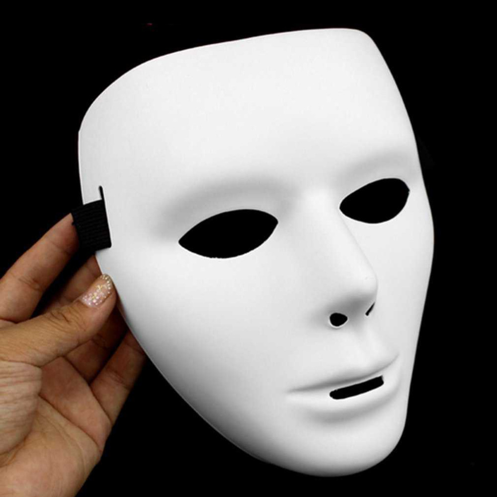 Cosplay Halloween Festival PVC White Mask Party Toys Unique Full Face Dance Costume Mask for Men Women for Gift Hot New