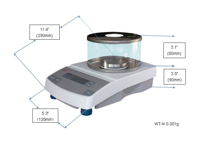 Multi-Point Calibration Weighing Precision Scale (1000g-2000g/0.01g)