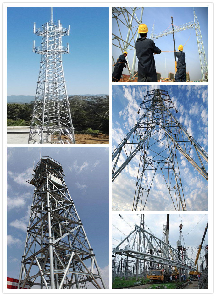 Three Legged Tubular Telecommunication Communication Steel Tower