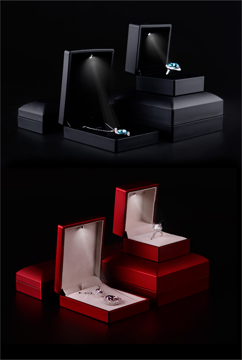 LED Fashion Jewelry Packing Boxes Luxury Ring Boxes