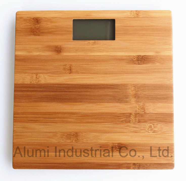 Bamboo Wood Digital Bathroom Weighing Scale From Alumi