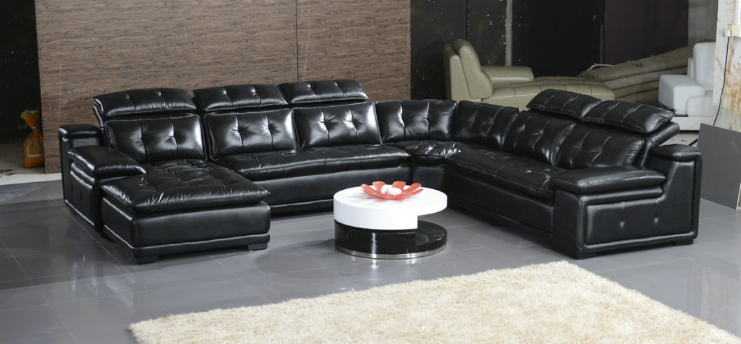 Best Quality U Shape Wholesale Price Genuine Leather Sofa (962)