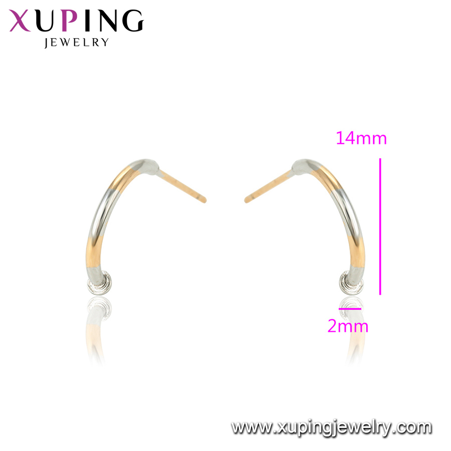 Xuping Saudi Gold Plated Wedding Designs Gold Studs Earring Jewelry for Girls