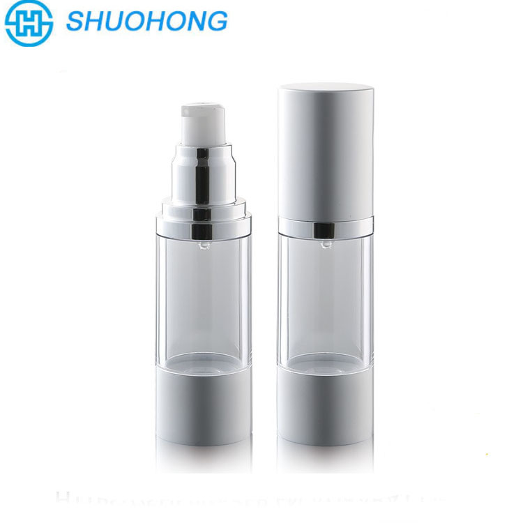 30ml Plastic Matt Silver Cosmetic Airless Pump Bottle