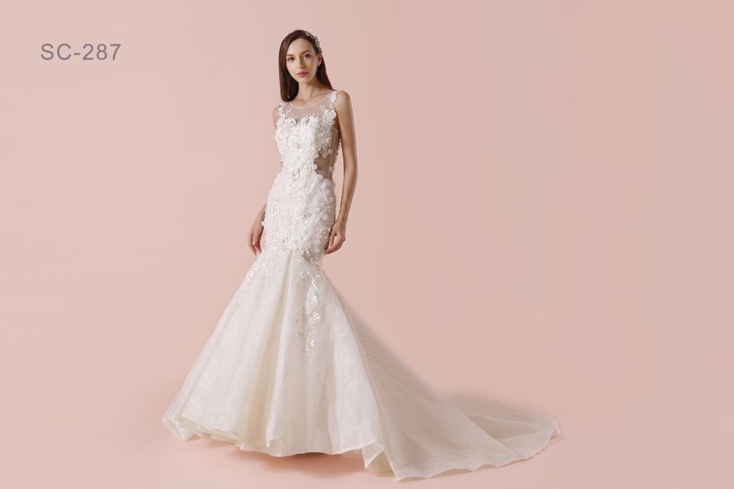 2018 Plus Size Lace Wedding Dress Bridal Gown