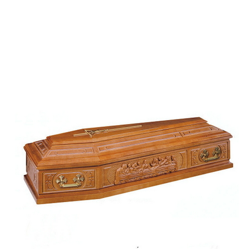 Wholesale Solid Oak Wooden Coffin for Funeral Use Td--E28