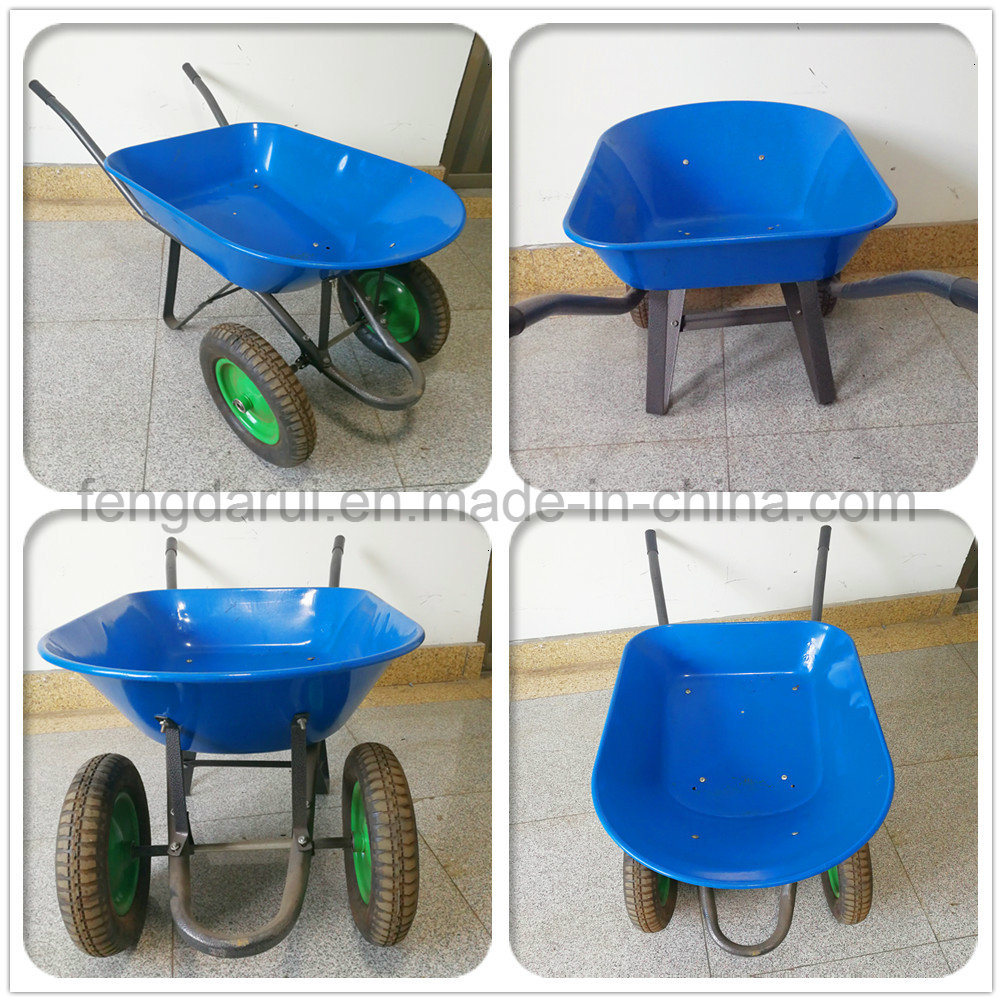 China Wholesale Iron Wheelbarrow with Double Wheels Wb6402