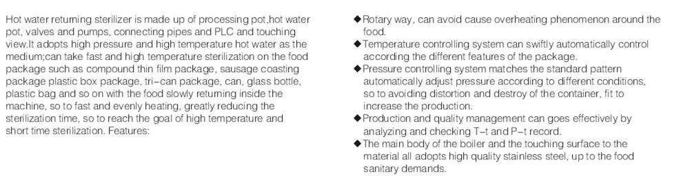 Auto Clave Hot Water Returning Sterilizer Sterilization Machine