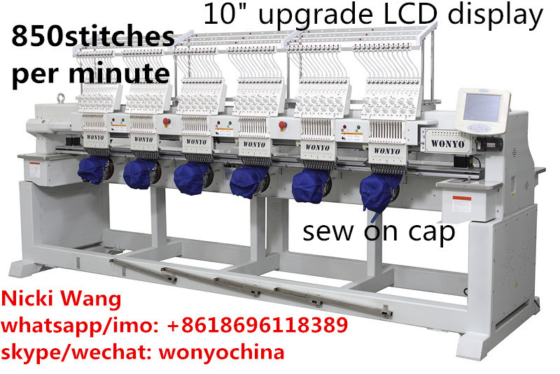 6 Head Cap Tshirt Apparel Sewing and Embroidery Machine