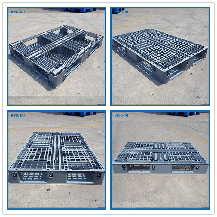 Steel Reinforced 4 Way Entry Industry Warehouse Plastic Pallets