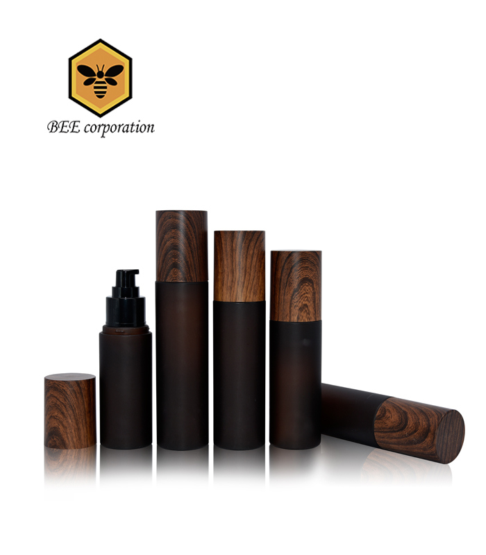 Imitated Wood Cap Lotion Bottle Plastic Bottle for Cosmetic Packaging (BTAA-2-90)