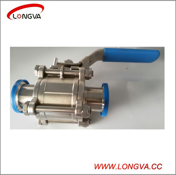 Stainless Steel Sanitary 3 Piece Full Port Tri Clover Clamp Ball Valve