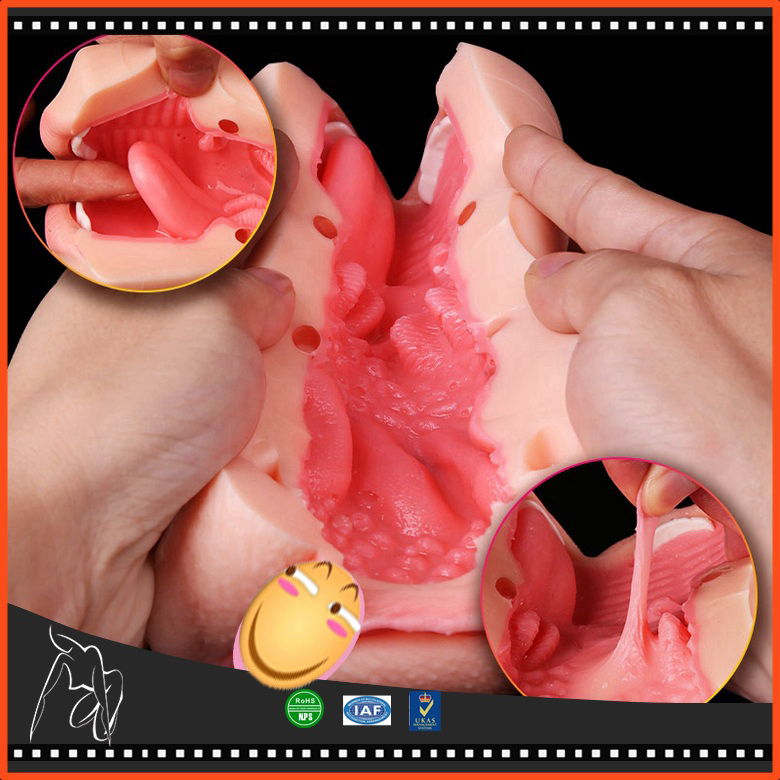 Realistic Oral 3D Deep Throat with Tongue Teeth Maiden Artificial Vagina Male Masturbators Pocket Pussy Oral Sex Toys for Men