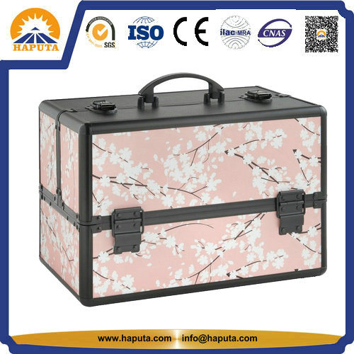 Purple Sakura Carrying Aluminum Makeup Case (HB-6311)