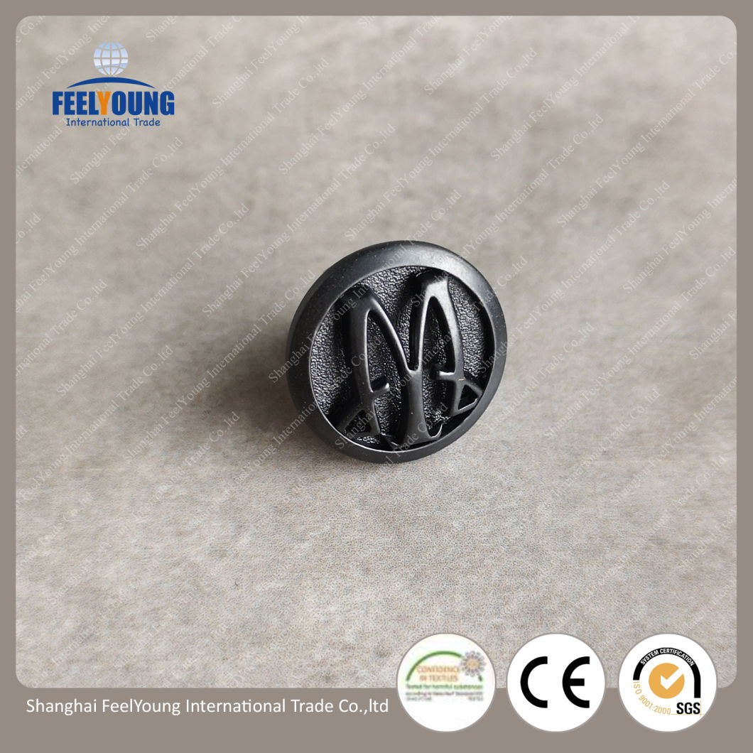 Fashion Gunmetal Color Hollow Alloy Metal Buttons for Garment Clothing
