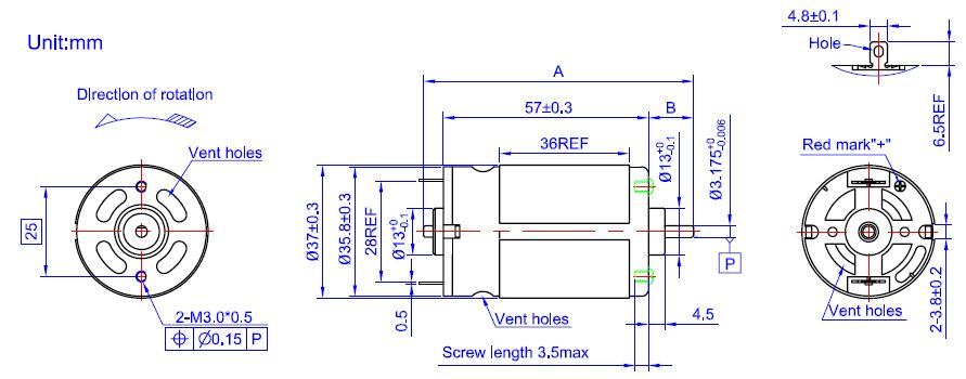 24V Electric Motor RS-555SAV-4534r DC Motor for Air Pump