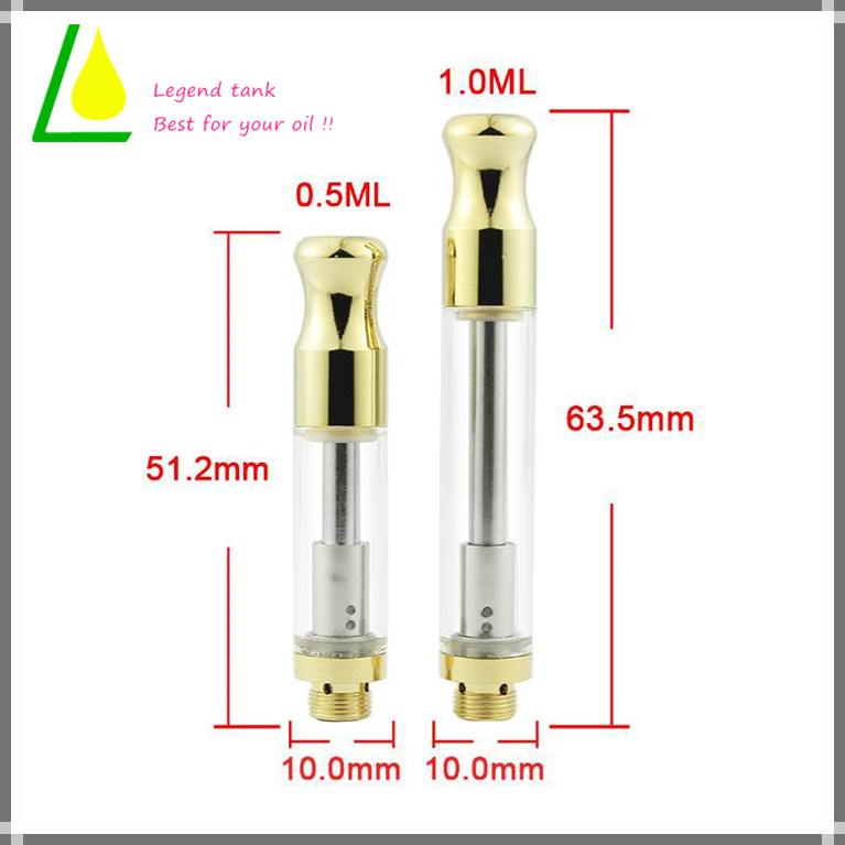 0.5ml 1.0ml Bud Vape Tank Empty Brass Knuckles Vaporizer Glass Cartridge