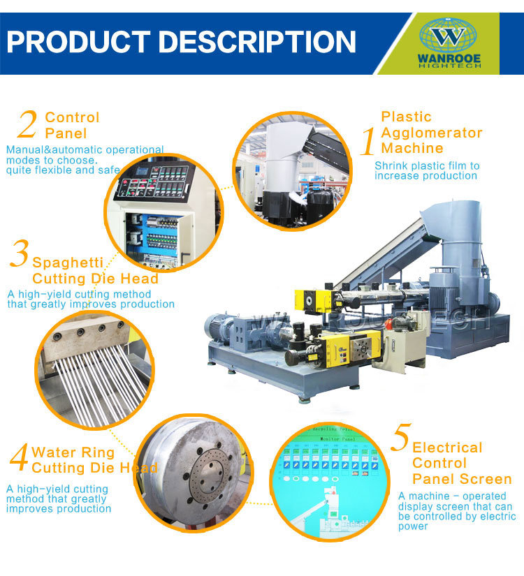 Pet Bottles Flakes and Scraps Granulating Pelletizing Line