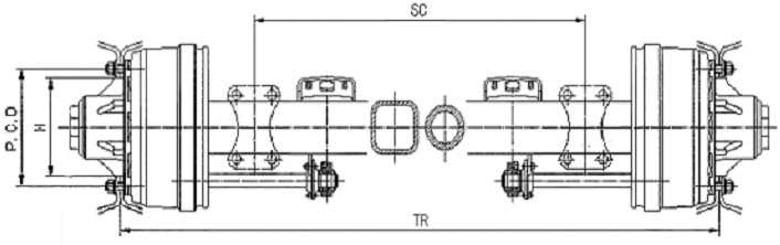 11ton 71.5'' Tracking American Axle for Truck and Semi-Trailer