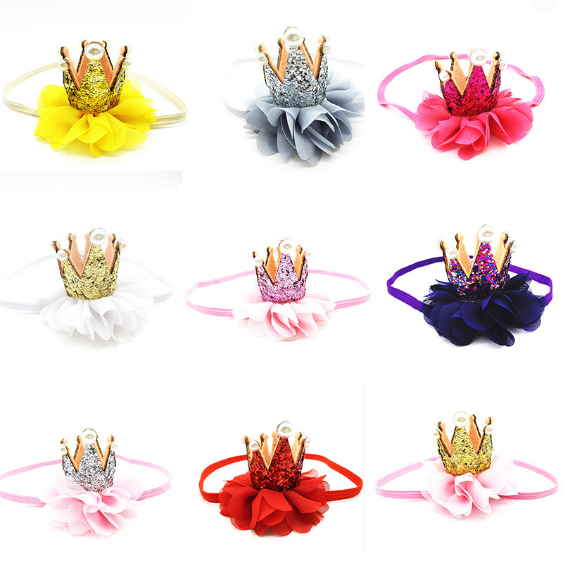 Crown Baby Birthday Party Showing Pattern Children Hair Band Head Wear Headband Toddler Newborn Princess Hat