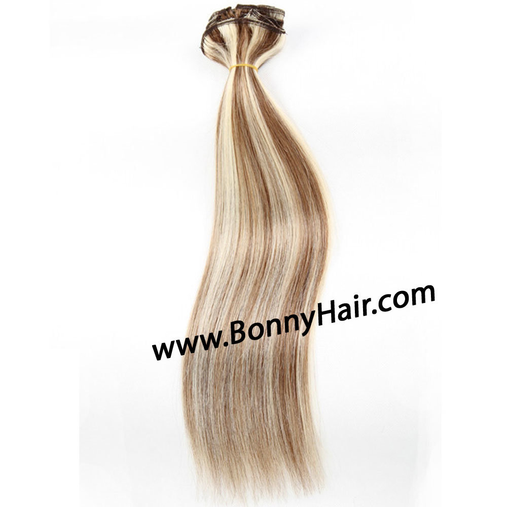 Clp in Hair Extension P8/60 10pieces/Set, Silk Straight Human Hair Extension