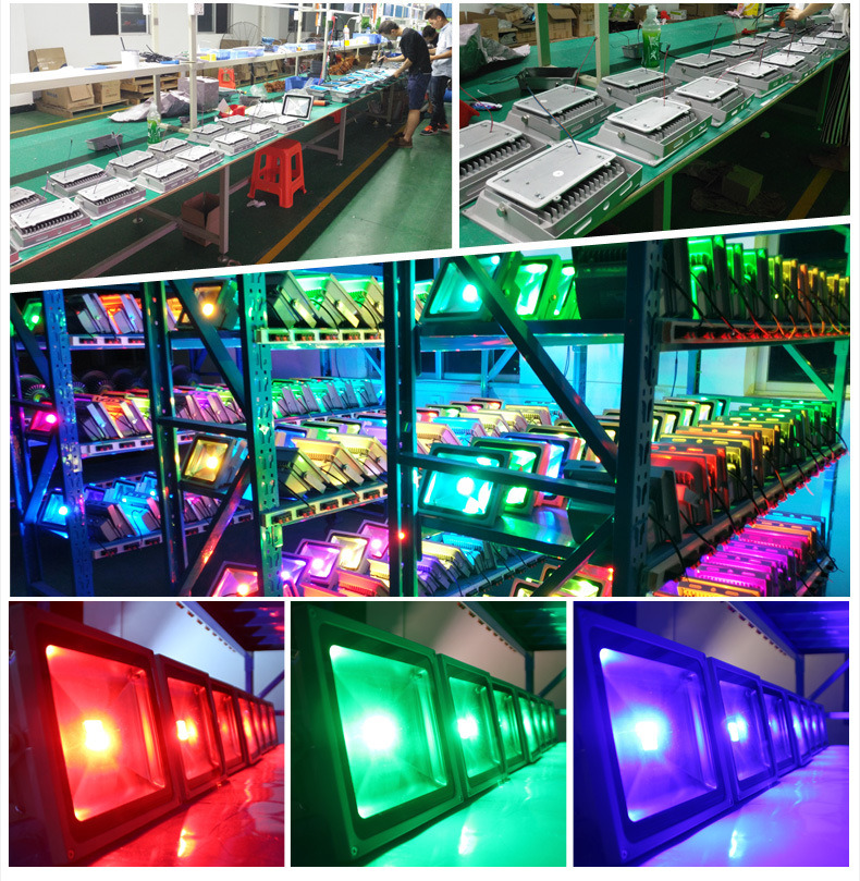 RGB Full Color 10W/20W/30W/40W/50W/100W LED Flood Light with Remote Control LED Flood Lamps