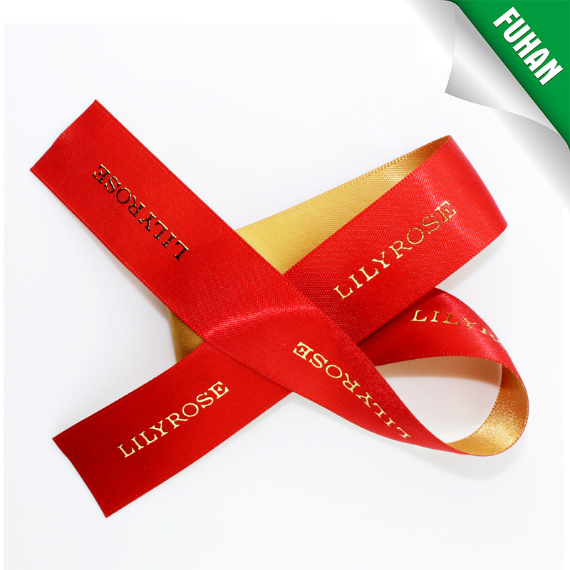 Wholesale Gold Foil Printed Satin Ribbon