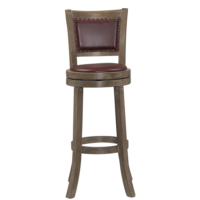 Simple High Wood Bar Stool PU Leather Leisure Furniture Chair