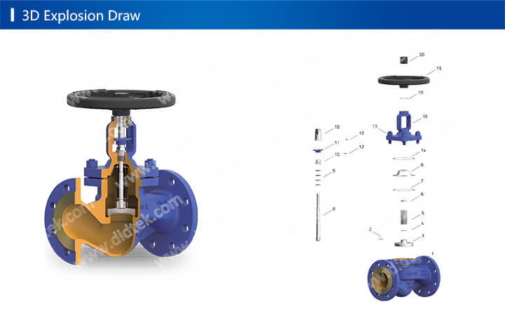 Didtek Angle Pattern Flange Ends Angle Globe Check Valve