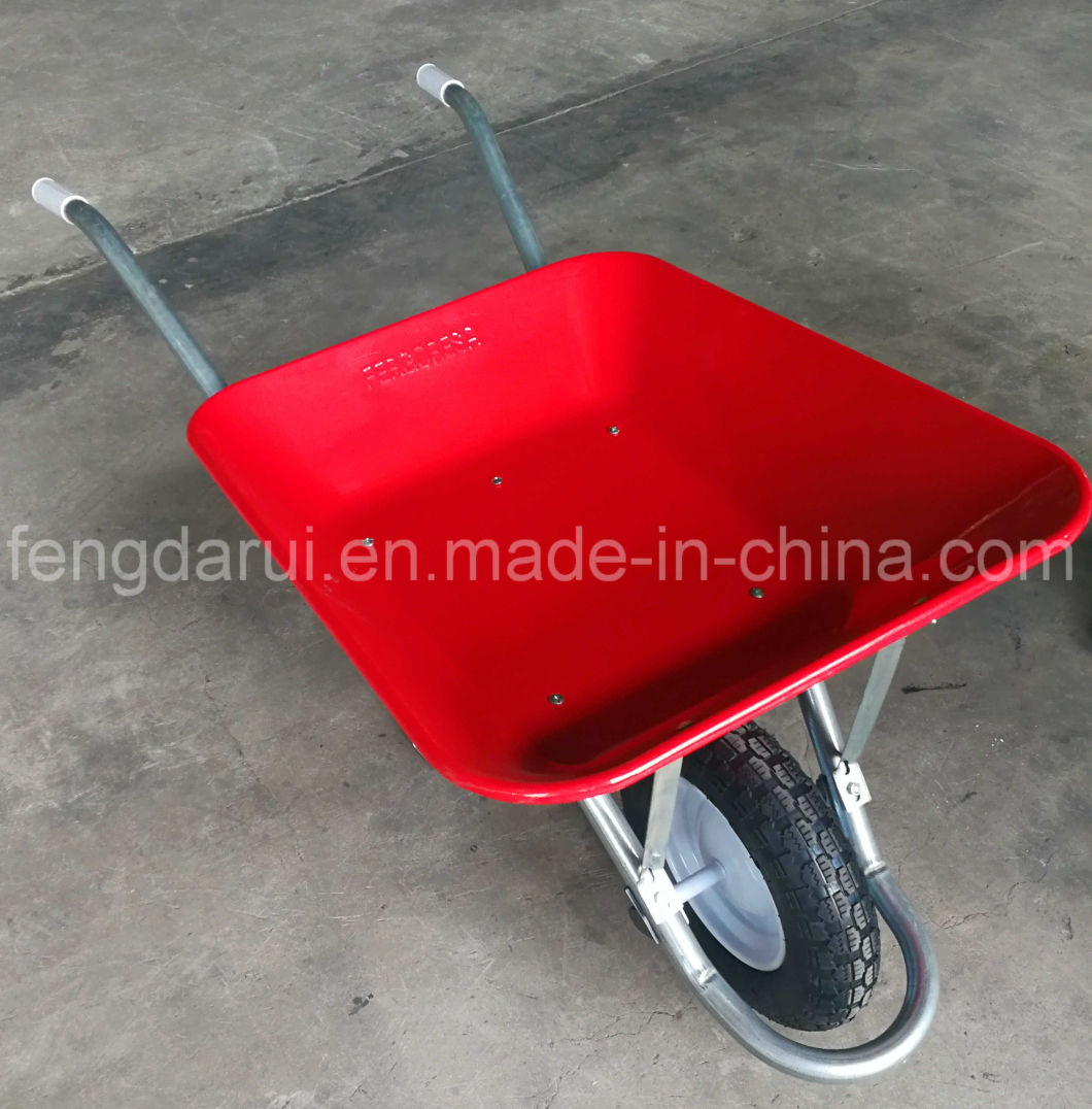 Red Color Steel Tray and Frame Wheel Barrow Wb5212