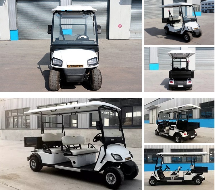 Ce Certificated Battery Operated 4 Seater Electric Golf Cart with Luggage Box