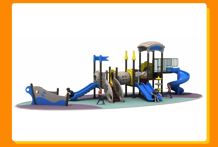 Colorfully Kids Children Outdoor Plastic Playground Play System Amusement Park Equipment Slide
