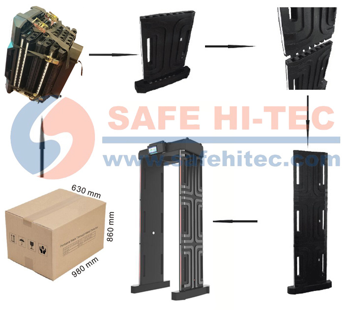 Portable Door Frame Arch Folding Walk Through Metal Detector Security Scanner Door SA300F