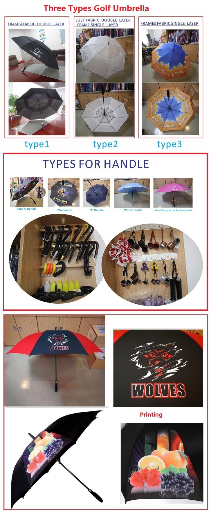 Hot Sale Business Sports Event Promotional Golf Umbrellas