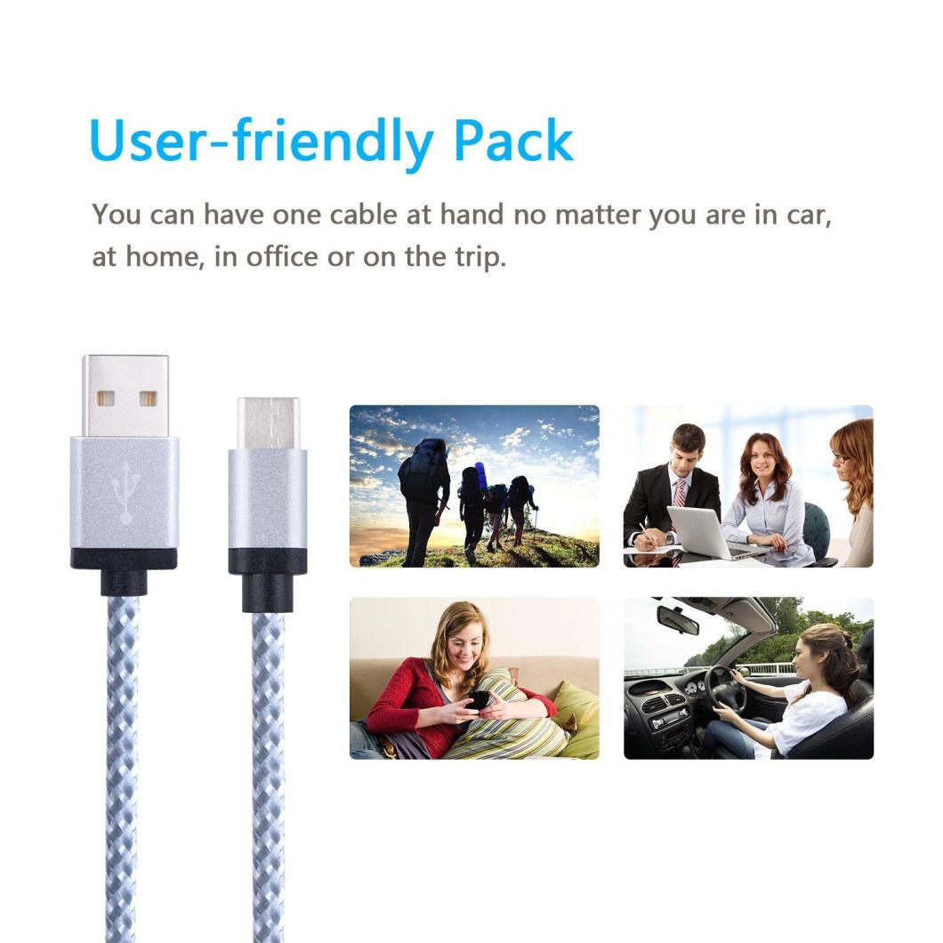 USB 3.1 Extra Long Nylon Braided Type C Cable