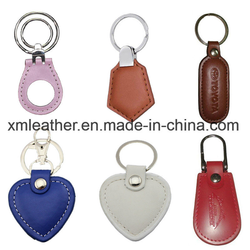 Personalized PU Leather Heart Shape Key Holder Key Chain with Ring