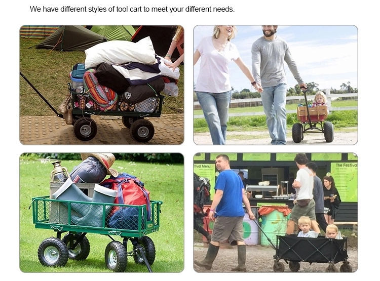 Outdoor Wagon All Terrain Pulling Air Tires Children Kid Garden Tool