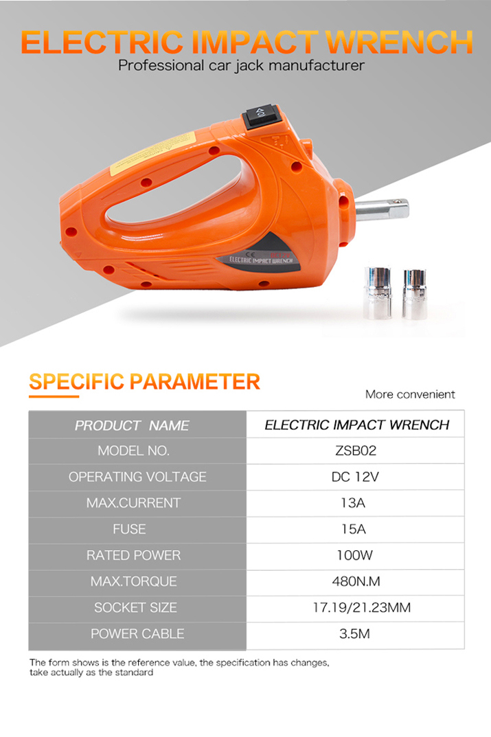 12V 480n. M Electric Impact Wrench for Car Wheel Change