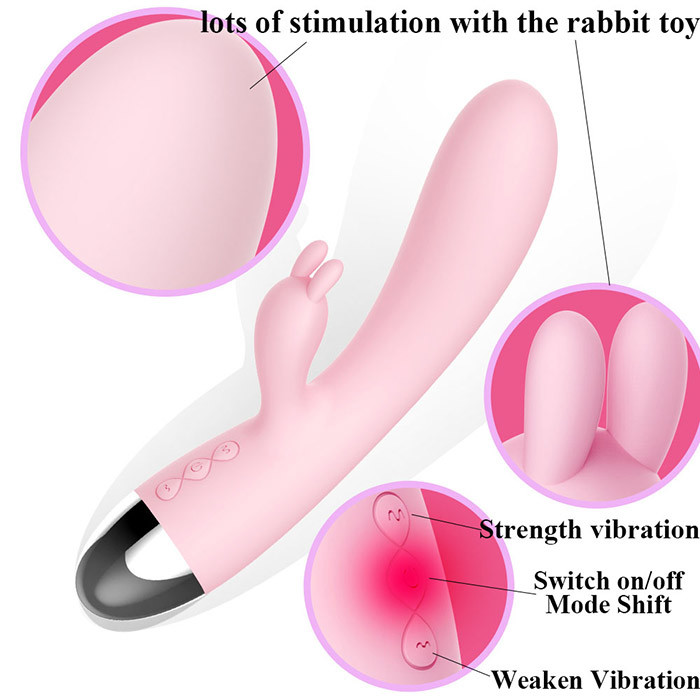 Rabbit Vibrator G Spot Clitoris Super Soft Massager Stimulator Rechargeable Wand Massager Adult Toys for Women