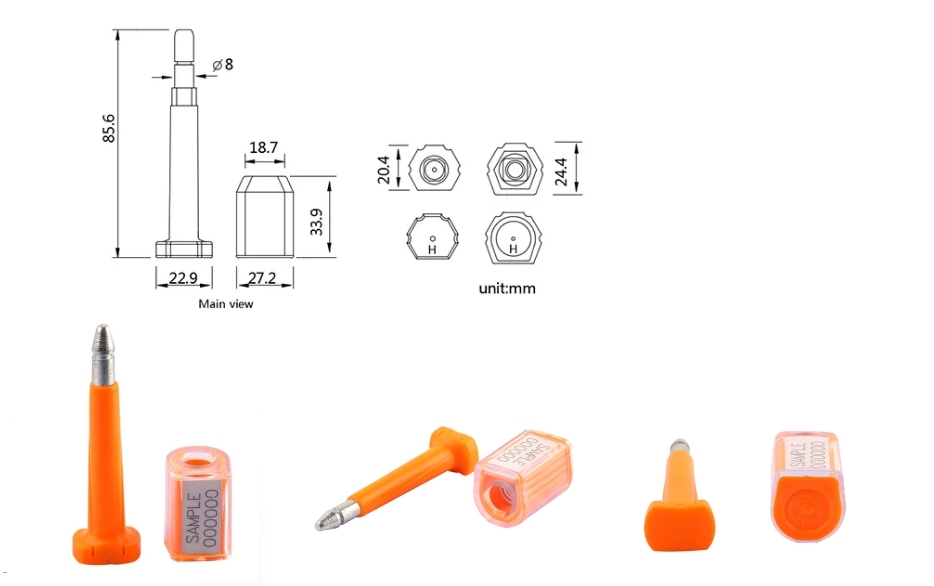 Galvanized Low-Carbon Steel Container Bolt Seal with Coated ABS Plastic Bolt Seal