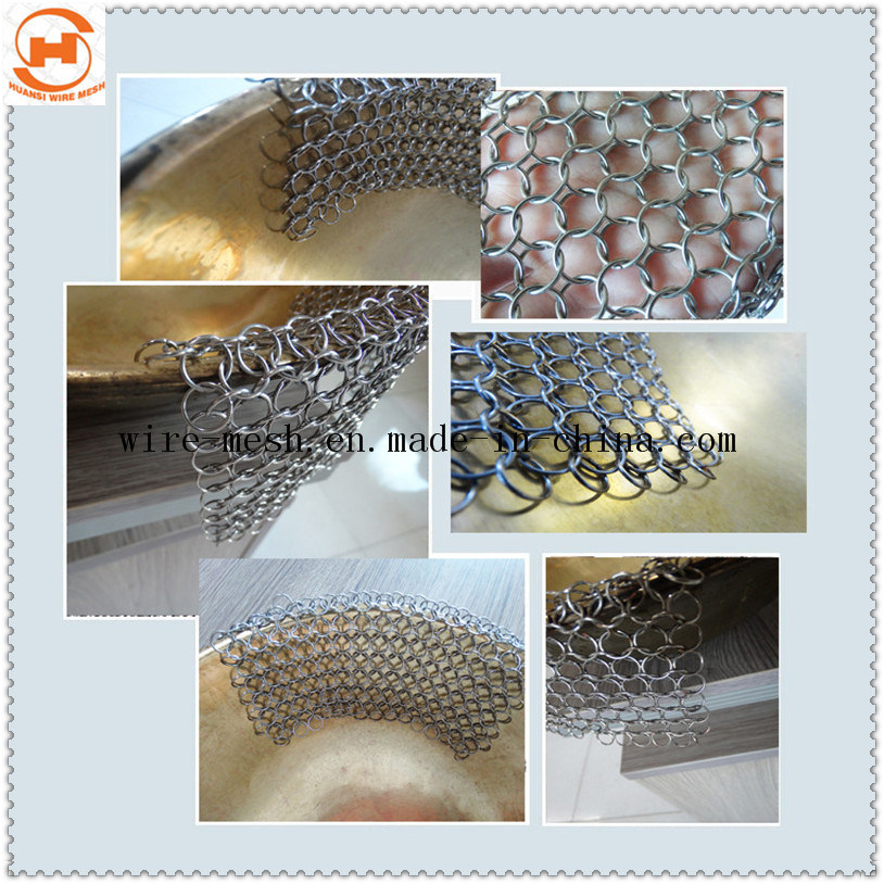 Stainless Steel Chainmail Scrubber Cast Iron Cleaner