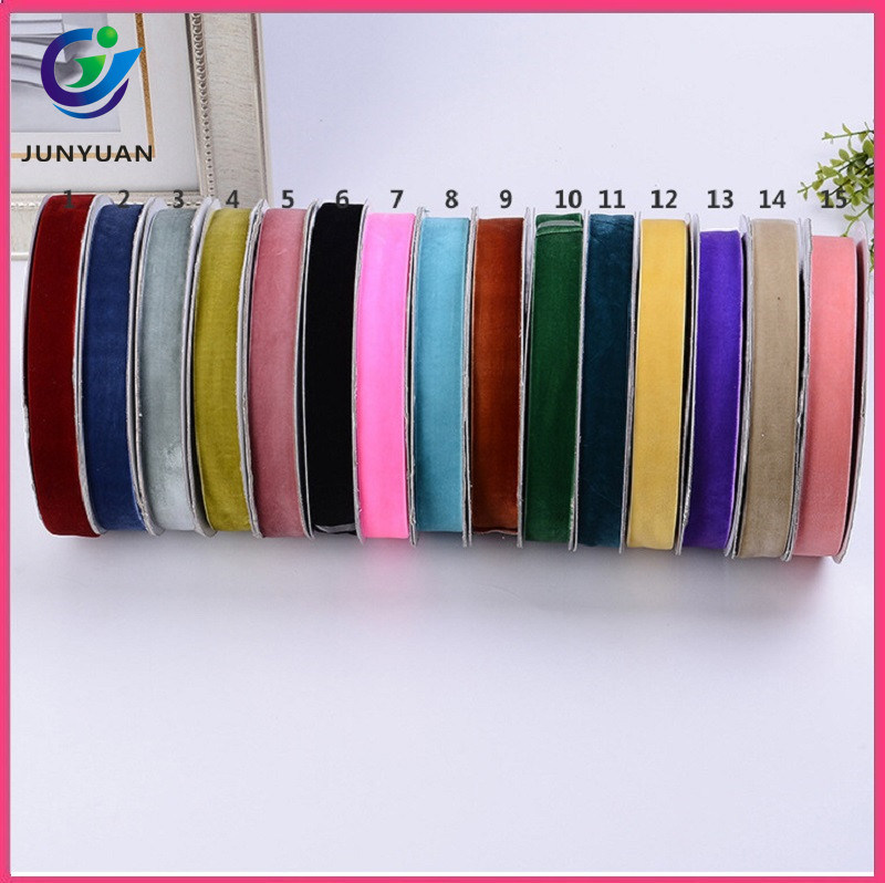 High Quality Kinds of Wide Velvet Ribbon with Solid Color