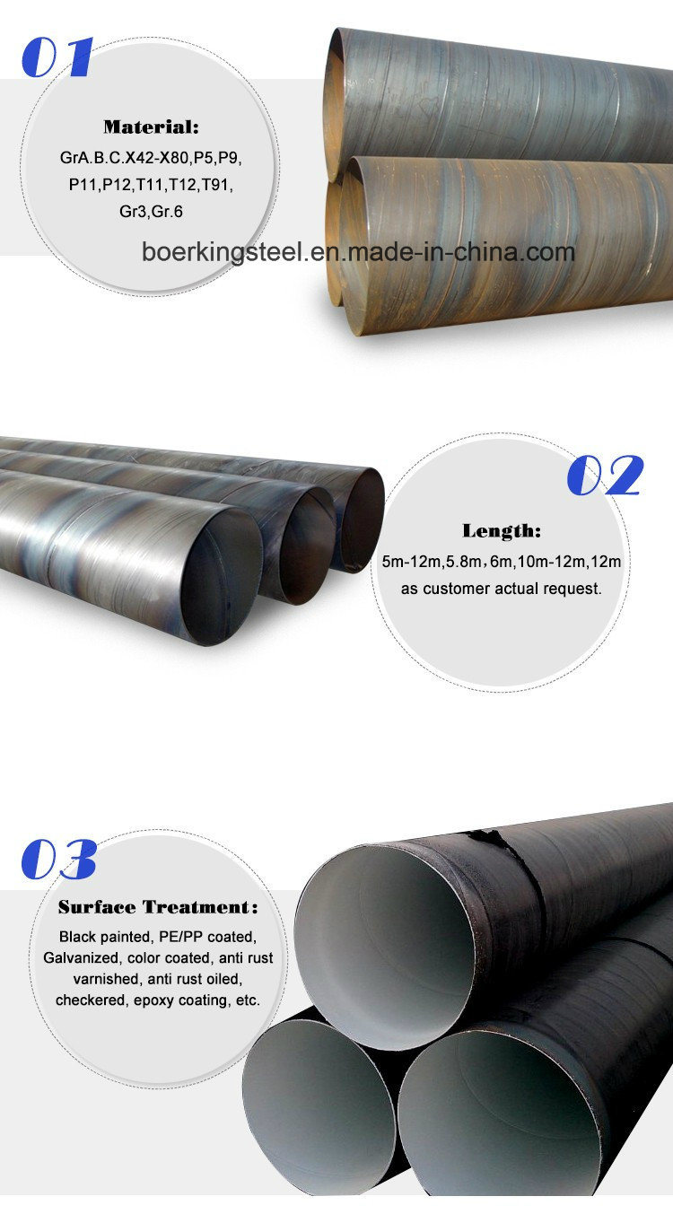 Top Quality ASTM A252 Grade 3 Piling Welded SSAW Spiral Steel Pipes